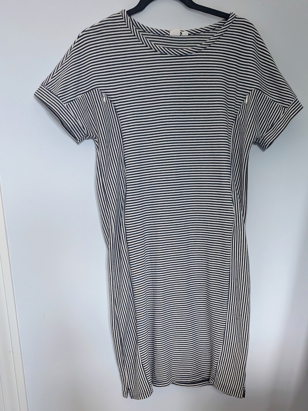 GAP Maternity Black and White Striped Pumping/Nursing Dress